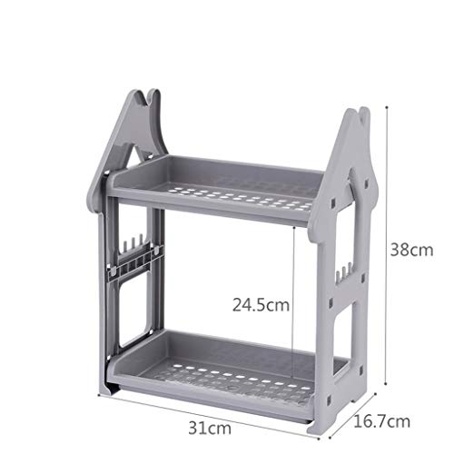Sodoop Spice Rack Shelves, 3-Tier Plastic Desktop Storage Rack, Kitchenware Seasoning Container, Countertop Organizer for Kitchen and Bathroom Spice Bottle Jars Holder Food Cabinet Storage