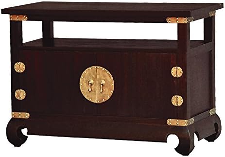 NES Furniture NES Fine Handcrafted Furniture Solid Mahogany Wood Ming TV Stand - 38", Chocolate