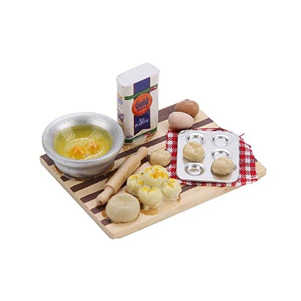 Zerodis Puppenhaus Essen Kochen Bord Spielzeug 1:12 Puppenhaus Zubehör Mini Spielhaus Spielzeug Miniatur Lebensmittel… – Bild 6