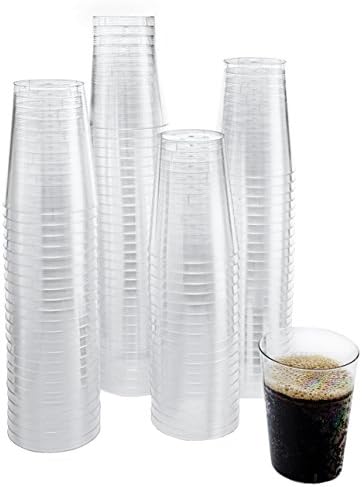 Xplosions 10 oz. Cups, Clear Hard Plastic Cups, Round Party Cups/Tumblers [100 PACK]