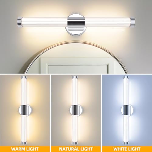 TYhogar LED Wall Lamp Indoor Wall Lamp 12W Chrome Colour Modern Hallway 60.5 cm Stair Lamp 360° Suitable for Living Room, Bedroom and Kitchen