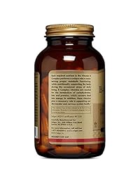 Solgar B-Complex Cápsulas de 100 Vegetable Promueve el metabolismo Energía, E1150, 1, 1