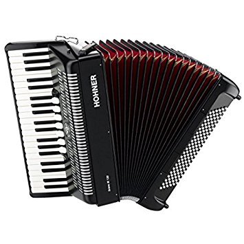 ACORDEON-CROMATICO-Hohner-A4082-Bravo-III-120-Bajos-Negro-con-Funda-de-Calidad