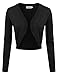 JJ Perfection Women's Cropped Open Front Long Sleeve Bolero Shrug Cardigan