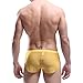 YiZYiF Men's Mesh Boxer Briefs Underwear Transparent Shorts Yellow Medium