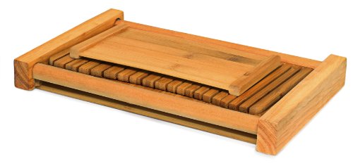 DB-Tech Bamboo Wood Compact Foldable Bread Slicer