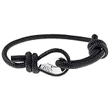 Wind Passion Top Quality Black Rope Nautical Bracelet for Stylish Men