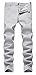 Men's Light Grey Skinny Slim Fit Stretch Straight Leg Fashion Jeans Pants
