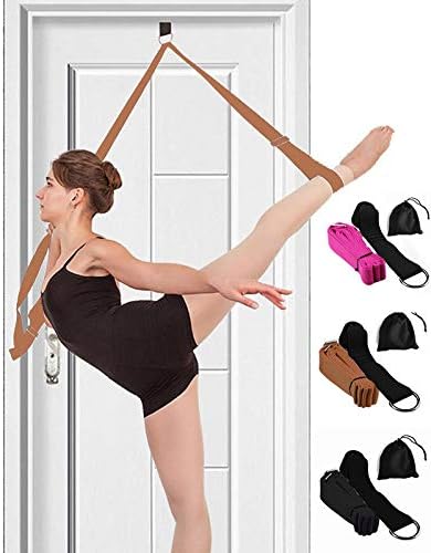 Door Leg Stretcher Band - Get More Flexible With The Door Flexibility Trainer To Improve Leg Stretching - Perfect Home Equipment For Ballet, Dance And Gymnastic Exercise taekwondo & MMA (Brown)