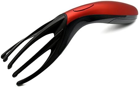 COLOR CLEANER Electric Scalp Massager For Headache Head Physical Home Therapy Kit Device Equipment Electronic Self Massage Brain Shoulder Back Comb Therapeutic (red)
