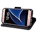 Arae Case for Samsung Galaxy PU Leather Wallet Case Cover (Black, S7 Edge)