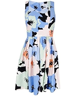 Petites' Floral Fit And Flare Dress