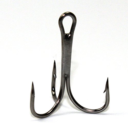 Thekuai Fishing Treble Hooks Set High Carbon Steel Standard Strength Fishing Hooks with Tackle Box - 50pcs/box - Size: #2,#4,#6,#8,#10 (Black Treble Hooks) - Thumbnail 2