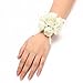 FAYBOX Girl Bridesmaid Wedding Wrist Corsage Party Prom Hand Flower Decor Pack of 2 Ivory