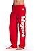 LIFEGUARD Fleece, Sweatpants with Pockets on Both Sides - Red Cotton Polyester 50/50. (Small)