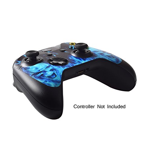 Skins Stickers for Xbox One Games Controller - Custom Orginal Xbox 1 Remote Controller Wireless Protective Vinyl Decals Covers - Leather Texture Protector Accessories - Blue Daemon