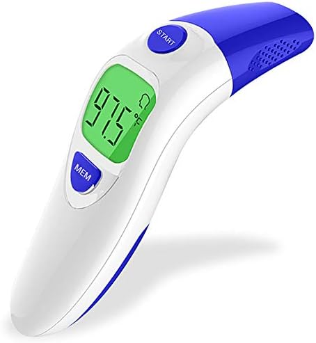 Hobest Baby Thermometer, Clinical Tested Infrared Forehead and Ear Thermometer, Accurate Digital Thermometer with Fever Alarm Function for Kids Toddler Children Adults-CE and FDA Approved（Blue)）