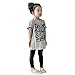 Weixinbuy Kids Baby Girl Cotton Tiger Printed Shortsleeve Blouse Grey