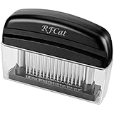 RFWILL Needle Meat Tenderizer Tool with 48 Razor-Sharp Needle Stainless Steel Blades,Kitchen Tool for Steak,Beef,Chicken,Pork and Fish(Black)