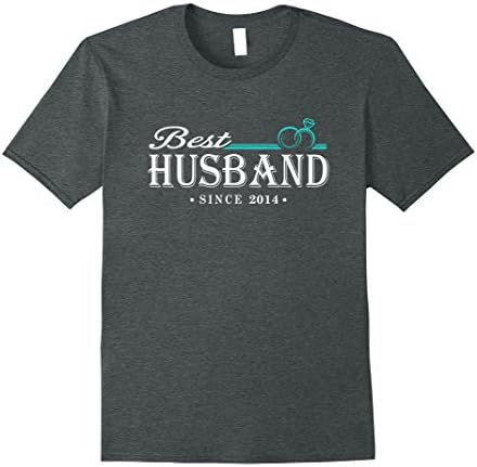 Mens Anniversary Gift 4 Years Wedding - Best Husband Since 2014 XL Dark Heather
