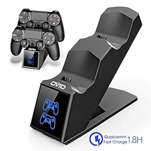 OIVO PS4 Controller Charger, PS4 Controller Charging Dock Station, Built-in 1.8H Fast-Charging Chip for Playstation 4…