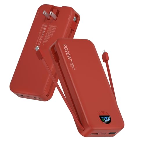Citicr Portable Charger 20000mAh PD20W with Built-in Cables