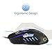 BAKTH High Precision Ergonomic Adjustable 6 Buttons 2400 DPI Wired USB Gaming Mouse with Optical Breathing LED 7 Colors Backlit Lighting, Weight Tuning Set