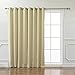 Best Home Fashion Wide Width Thermal Insulated Blackout Curtain - Antique Bronze Grommet Top - Beige - 100