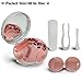 Portable Cute Contact Lens Case, Pocket Size-Contact Lens Kit with Mirror（Marble Rose Gold）