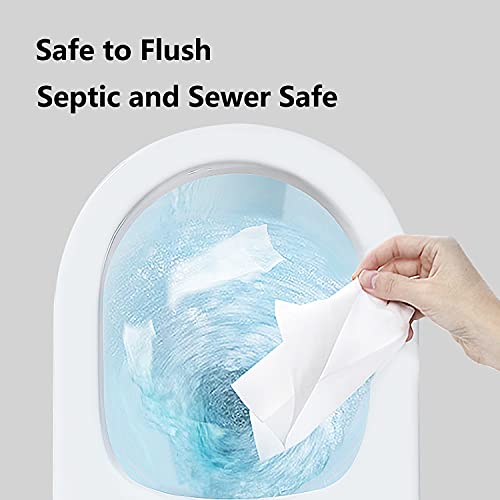 Baskrean Flushable Wipes with VitaminE & Aloe, Moist Toilet Wipes
