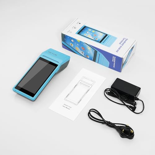 NETUM Handheld PDA Android 11.0 POS Terminal Receipt Printer Data Collector Portable Barcode Scanner Handheld Bluetooth USB WiFi BT4.0 BLUE (Included Paper Scroll 58 * 35)