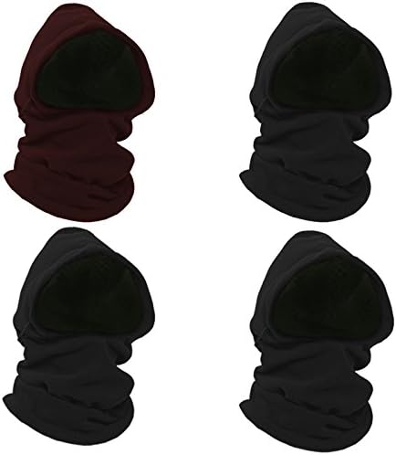 Energym Heavyweight Adjustable Fleece Balaclava, 3 Black/1 Burgandy