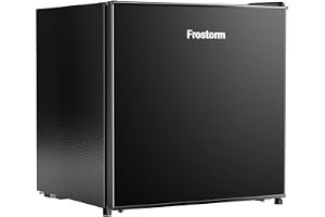 Frostorm 1.6 Cu Ft Mini Fridge with Freezer - 32dB Ultra Quiet Upright Freezer for Bedroom, Office & Dorm | Small Fridge, Adjustable Thermostat, Reversible Door, ETL Certified