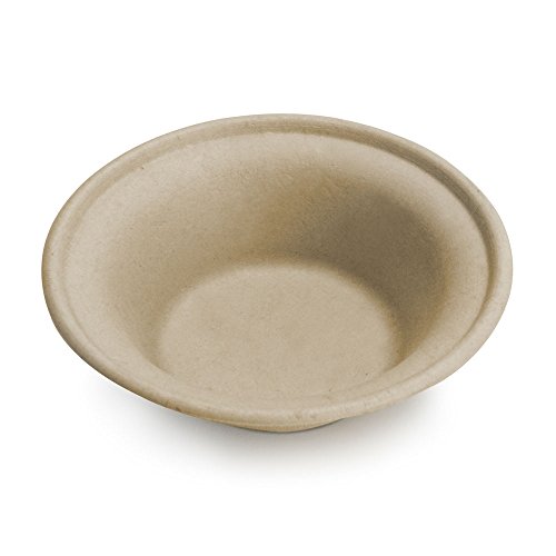 100% Compostable Paper Bowls [11.5oz 125 Pack] Soup Bowls, Pasta Bowls, Cereal, Salad, Ice Cream, Disposable Bamboo Small Bowls, Biodegradable, Unbleached by Earth's Natural Alternative