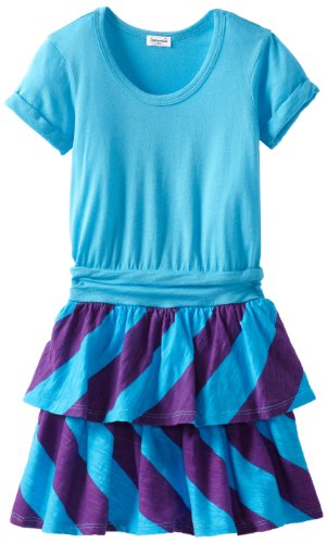 Splendid Littles Girls 2-6X Rialto Stripe Dress, Blue Moon/Purple, 6X