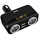 LIHAN Car Charger Adapter, 2 Socket Cigarette Lighter Splitter& Dual USB Port with 12/24V Voltage Display Compatible for iPhone,ipad,Tablet,Galaxy,HTC,LG