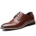 OUOUVALLEY Mens Patent Leather Tuxedo Dress Shoes Lace up Pointed Toe Oxfords 0518 Brown 9.5D(M) US