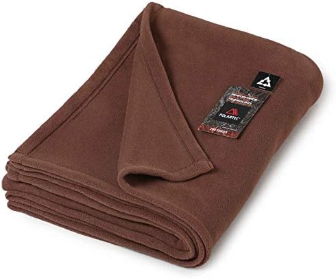 毛布 軽量 で暖かい日本製 ダブル ポーラテック フリース Polatec ２００ 真冬に最適 保温性抜群 アウトドア や 車中泊 電気毛布 の代わり にも最適 家庭で洗える ブラウン