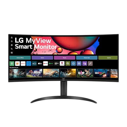 LG 34SR65QC-B.AEU (34 Zoll) 21:9 Curved WQHD VA Monitor, 100Hz, DisplayHDR™ 400, webOS, Schwarz