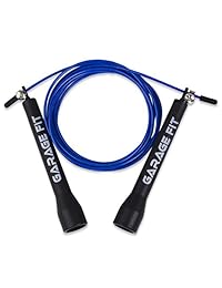 Alambre de cuerda de saltar   Cuerda de velocidad para dominar Double Unders   mejor para entrenamiento cruzado, WOD, boxeo, MMA, Ejercicio y Fitness   100% mejor que de por vida (cable azul, Normal agarre)