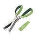 Herb Scissors, Kitchen Shears, Besiva 5 Blades Stainless Steel Multipurpose Vegetable Scissors with Cleaning Brush, Ideal for Snipping Herbs, Office Shredding Paper, Art Handmade Papercut