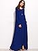 MakeMeChic Women's Long Sleeve Casual Loose Pocket Maxi Long Party Dress Blue L