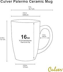 Culver 16-Ounce Palermo Ceramic Mug Set of 4