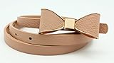 FAD Candy Synthetic Leather Women Skinny Butterfly Bow Waist Belt Waistband
