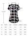 Finice Vintage Blouses, Women's Shirts Notched Collar Zip V Neck Short Sleeve Tunic Tops Versatile Retro Style Pleated Front Curved Hem Hipster Baggy Plaid Tshirt Black XXL