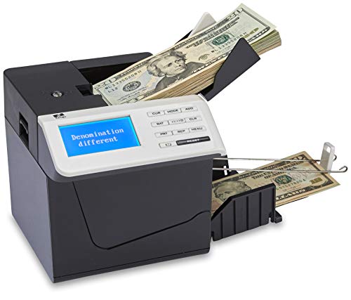 ZZap D50i+ Battery Powered Mixed Denomination Bill Counter & Counterfeit Detector - Money Cash Currency CIS Value Machine