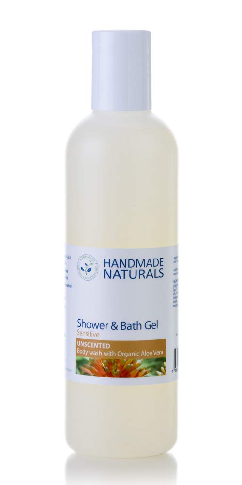 Handmade Naturals Shower and Bath Gel for Sensitive Skin with Organic Aloe Vera