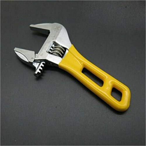 Vogueing Tool Adjustable Spanner 4" 115MM Lightweight Wrench Compact Soft Grip Wide Jaw Hand Tool Yellow Short (Jaw Width Capacity:24MM)