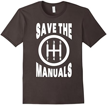 Mens Save The Manuals Car Guy T-Shirt Large Asphalt
