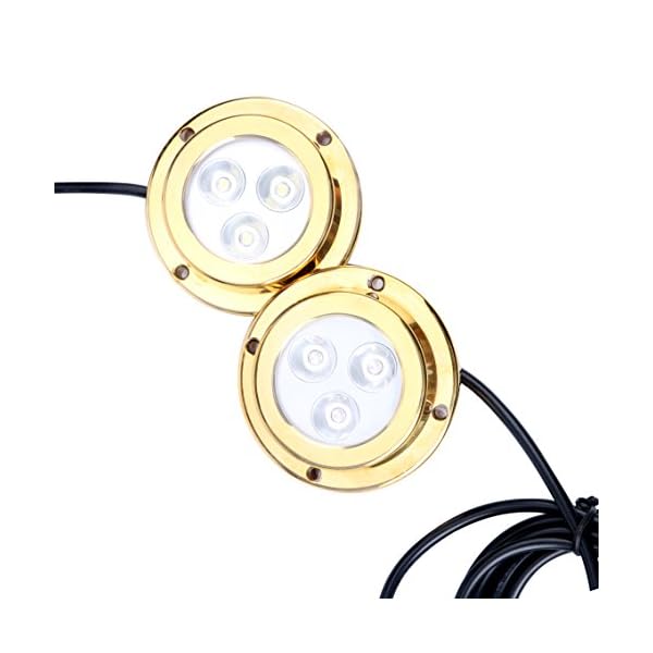 Amarine-made-LED-Underwater-Boat-Surface-Mount-Light-33w-White-Bronze-Housing-Waterproof-Ip-68